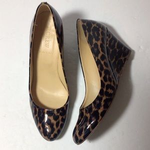 J. Crew Martini Patent Leather Wedge Heels Italy